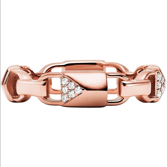 NWT Michael Kors Rose Gold Link Lock Ring 8 - Picture 1 of 5